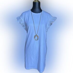 All Saints White Top with Silver Necklace